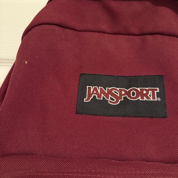 Classic JanSport "RIGHT PACK" Suede Backpack in Russet Red with Tan Accent - Picture 2 of 5